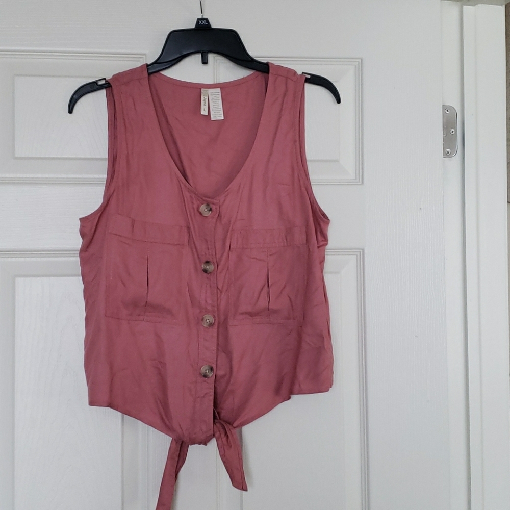 Crop button up blouse